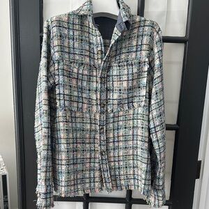MNML Women's Colorful Tweed shirt jacket